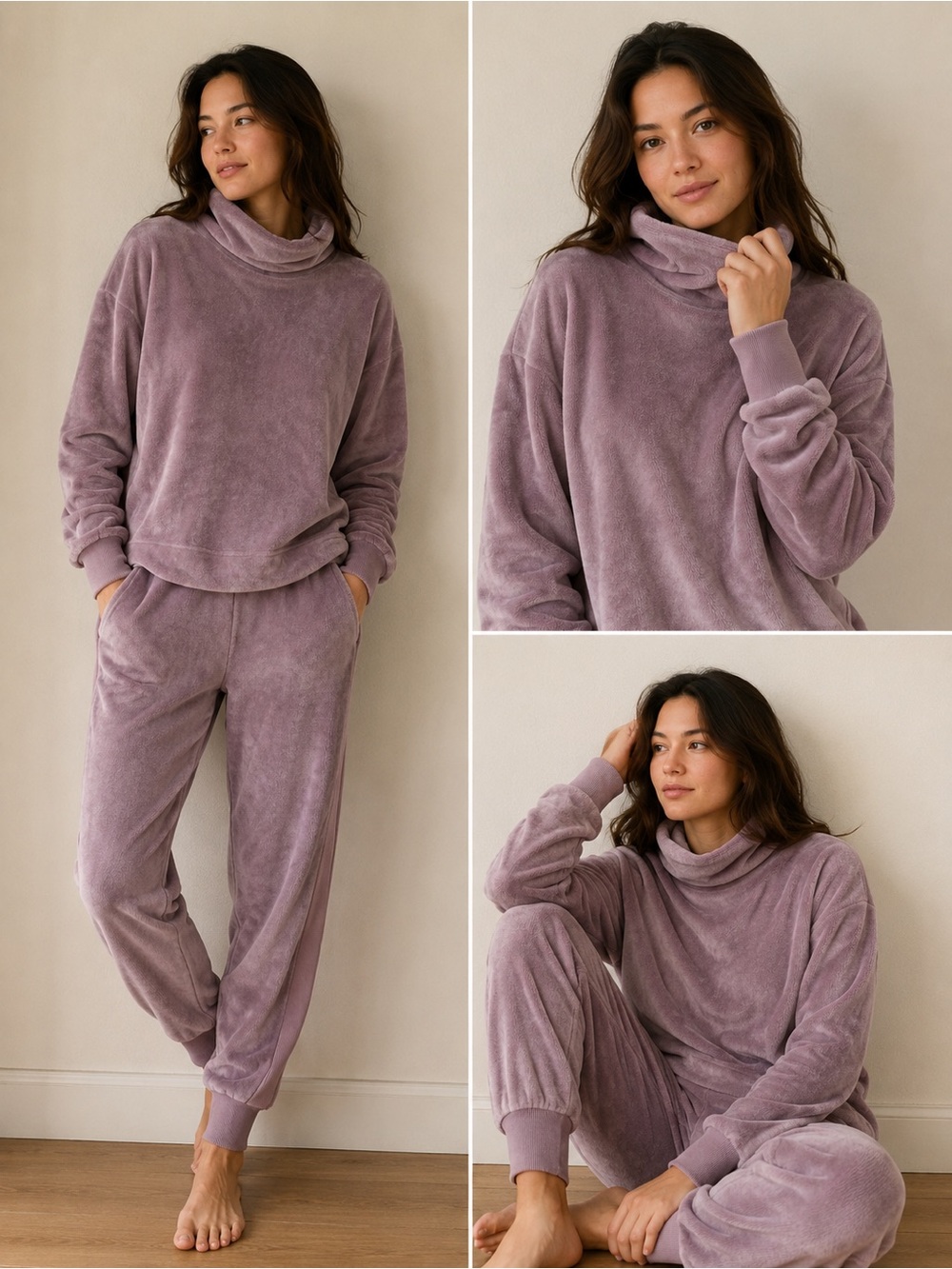 Athleta Plush Lounge Set in Dusty Lavender